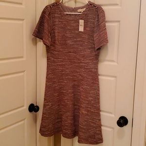 LOFT dress, size 8, Maroon, Red, White, Black and Silver